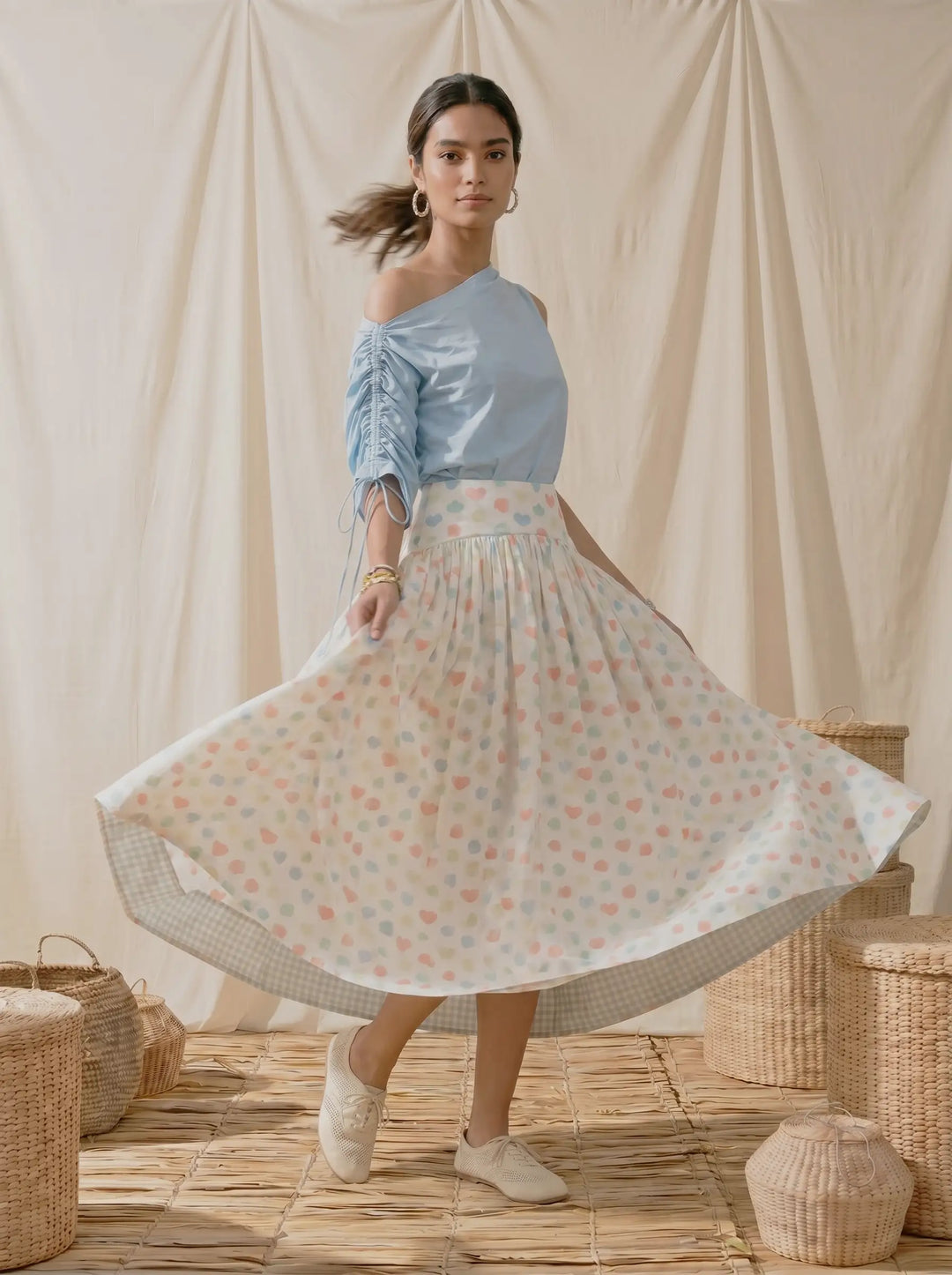 HEART & POLKA DOT SKIRT