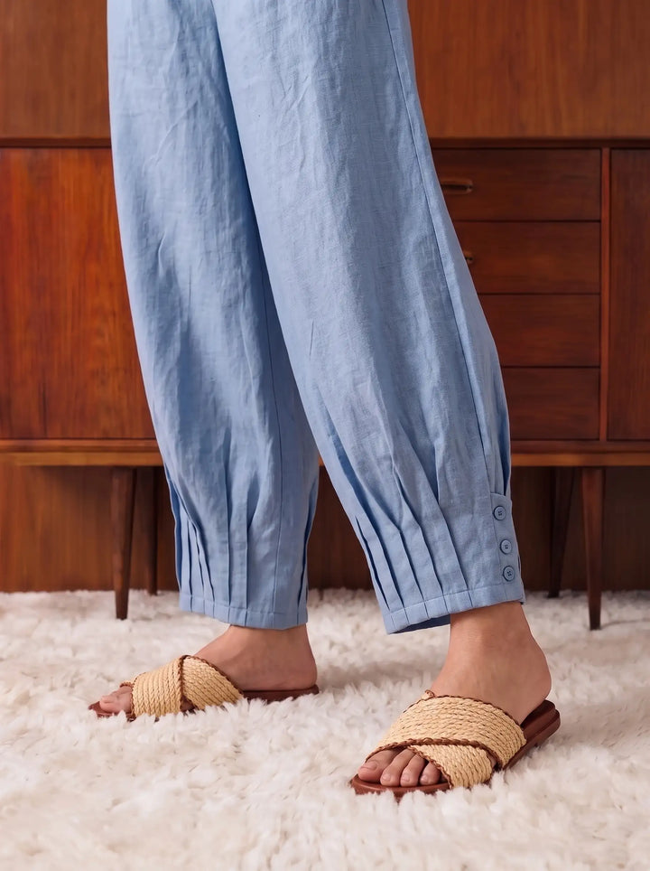 Blue Linen Cord Set