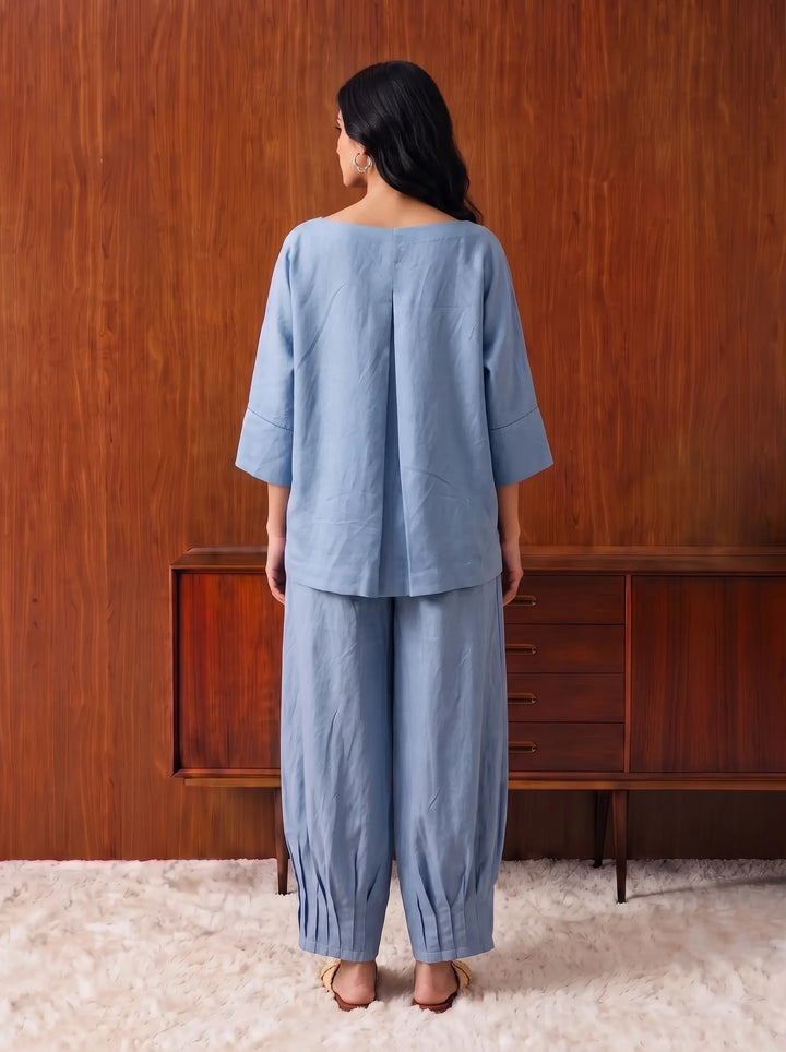 Blue Linen Cord Set