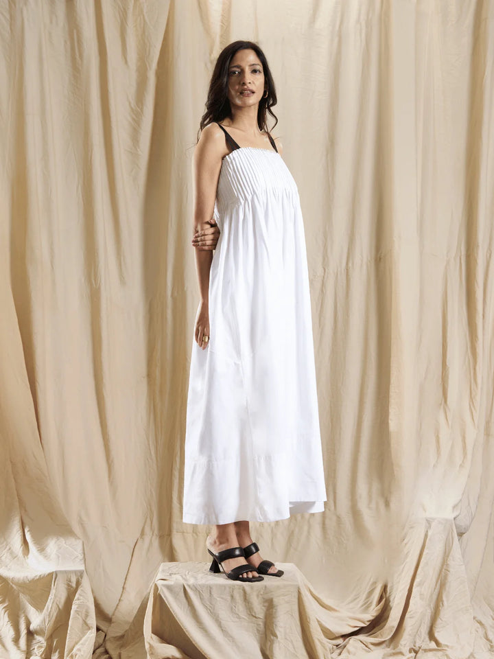 White Dress with Black Straps