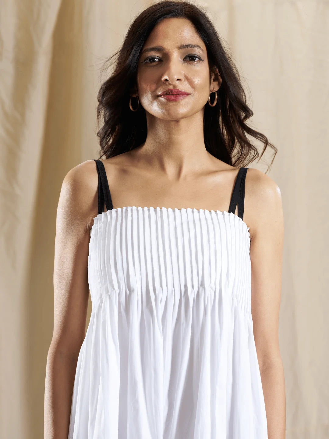White Dress with Black Straps