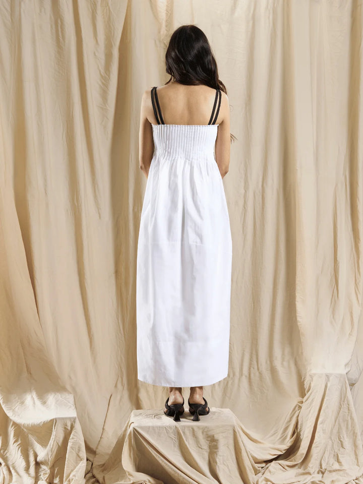 White Dress with Black Straps