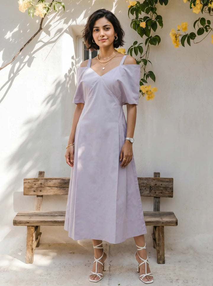 Lavender Off Shoulder Dress