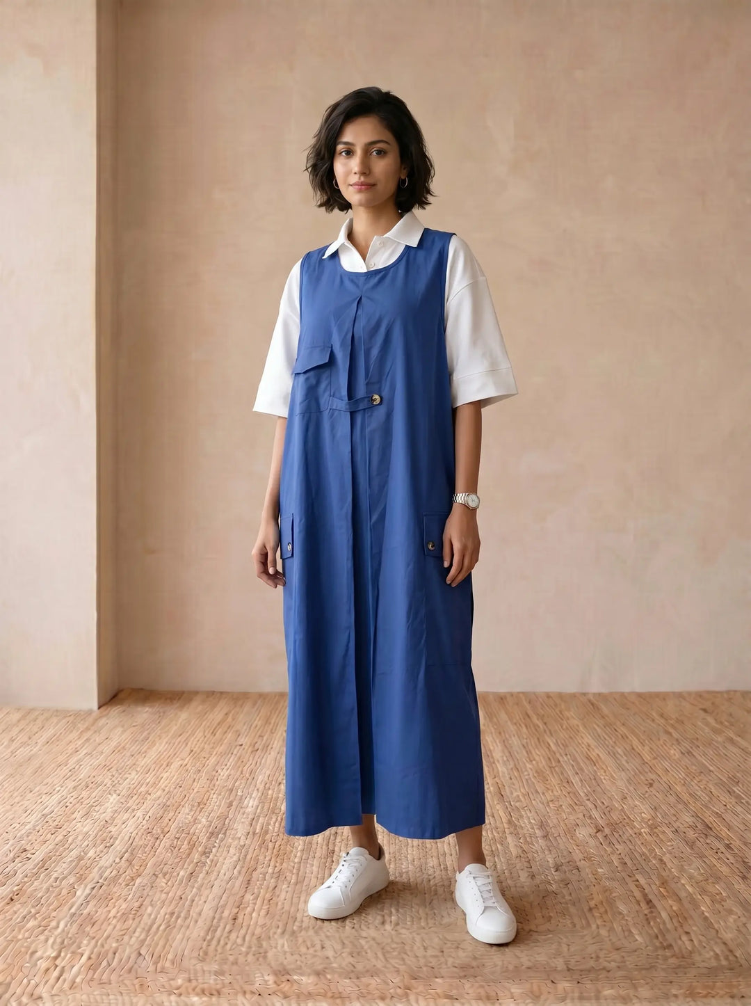 BLUE CARGO DRESS