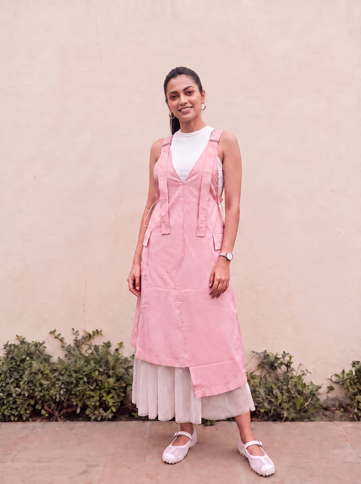 PINK PINAFORE WITH NET