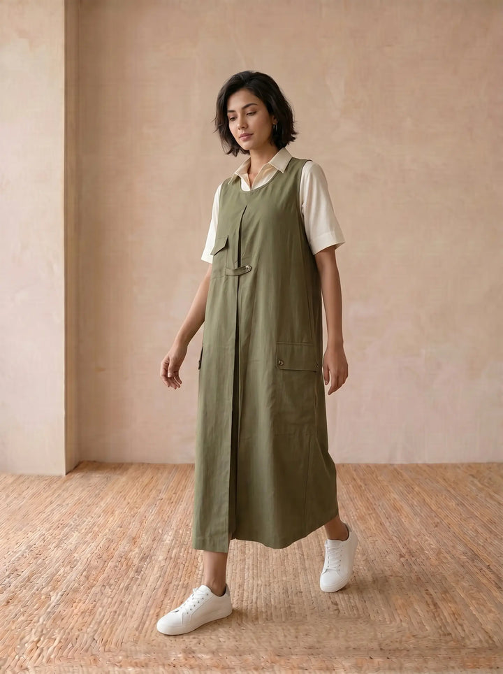 Green CARGO DRESS