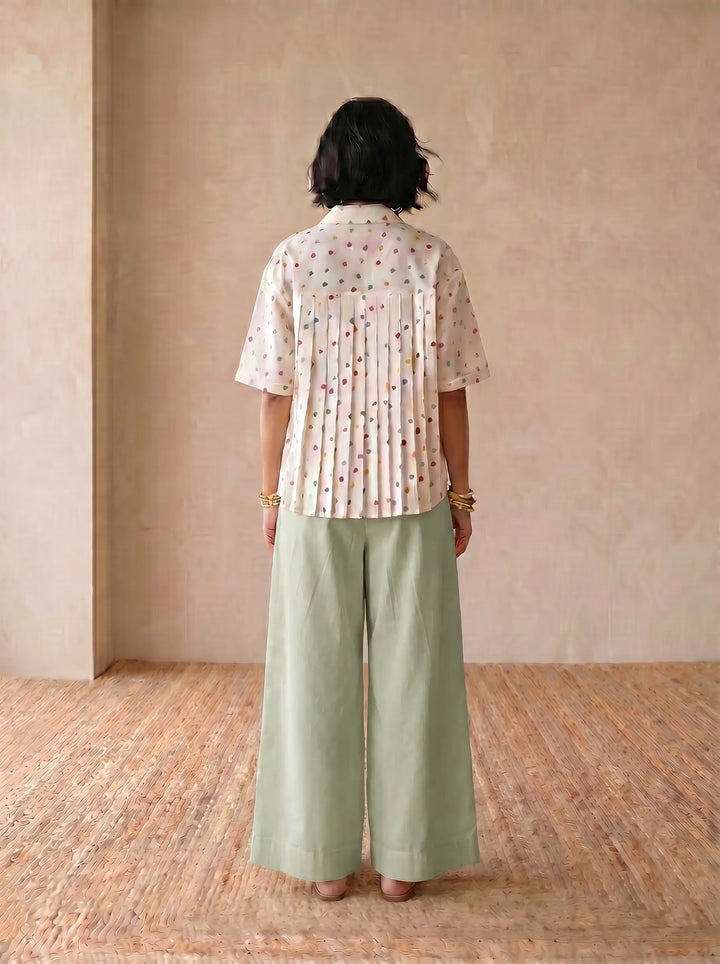 POLKA DOT SINGLE BUTTON SHIRT