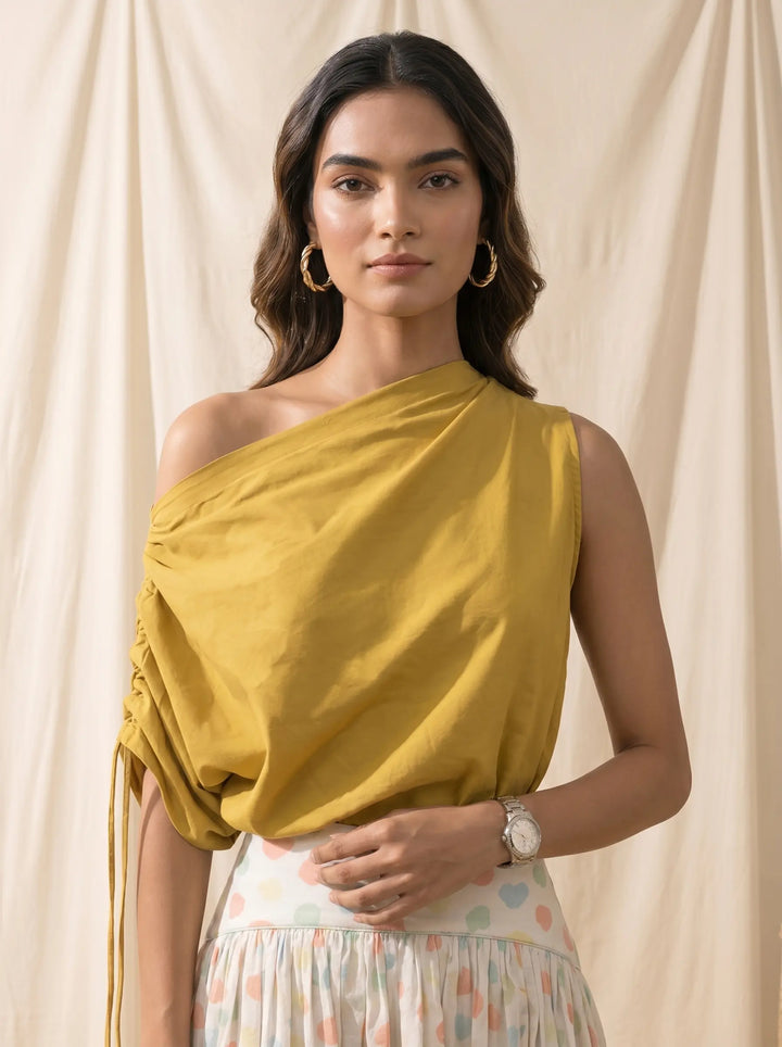 Yellow  Off Shoulder Top