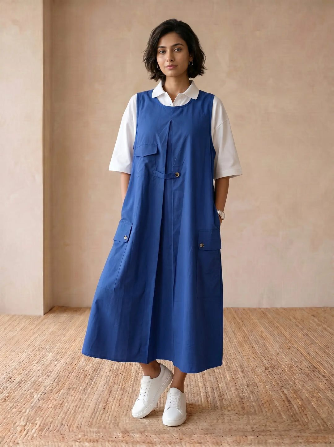 BLUE CARGO DRESS