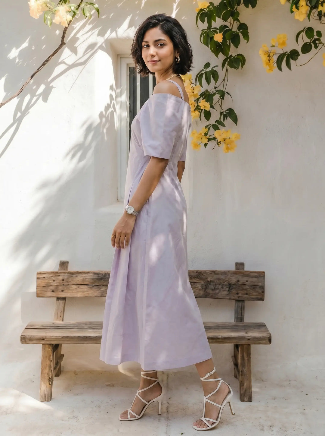 Lavender Off Shoulder Dress