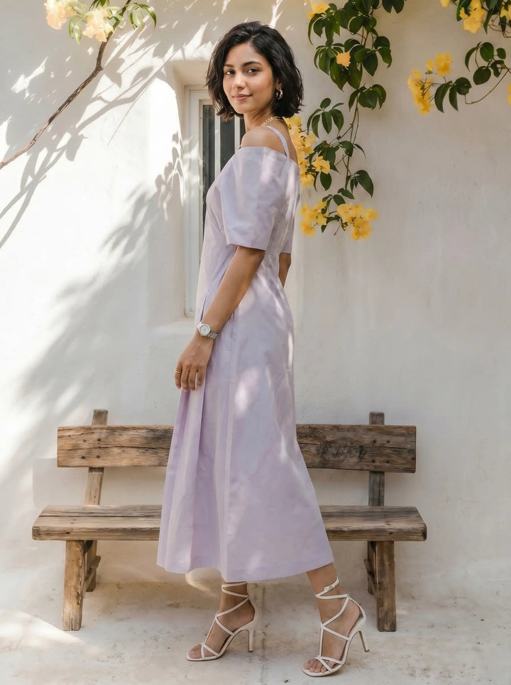 Lavender Off Shoulder Dress