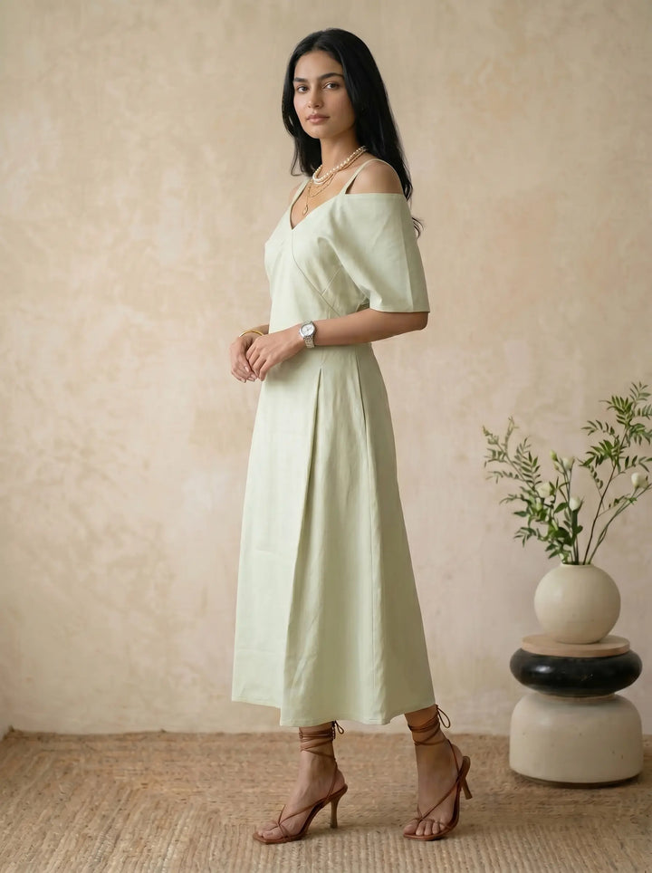 Light Green Off Shoulder Dress