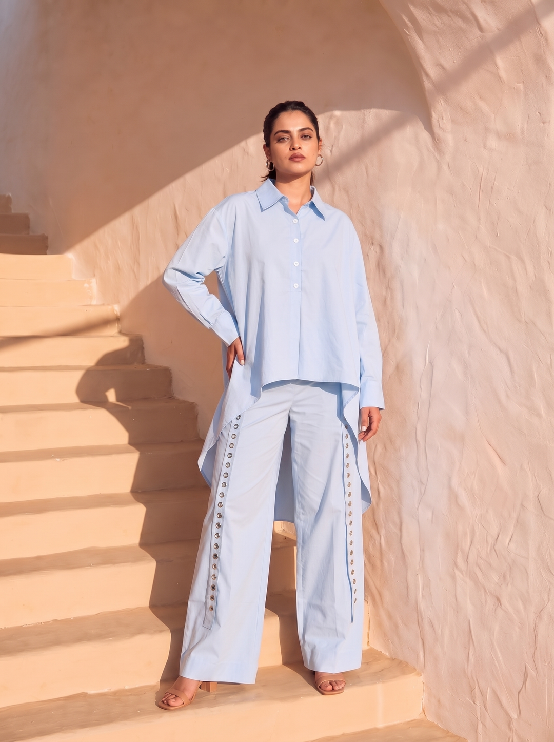HIGH LOW SHIRT WITH PANTS