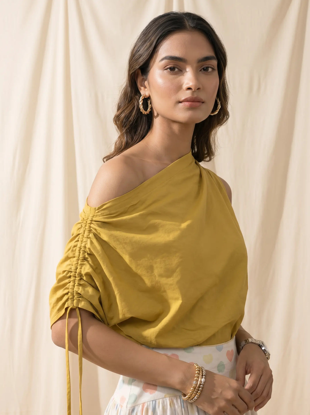 Yellow  Off Shoulder Top