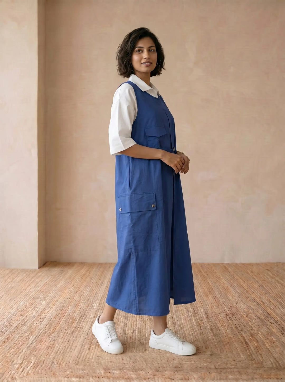 BLUE CARGO DRESS