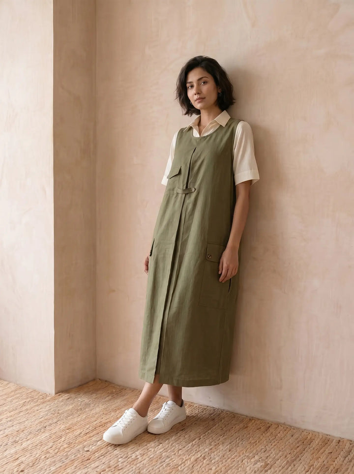 Green CARGO DRESS