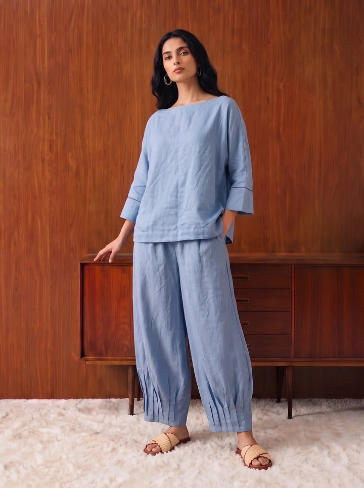 Blue Linen Cord Set