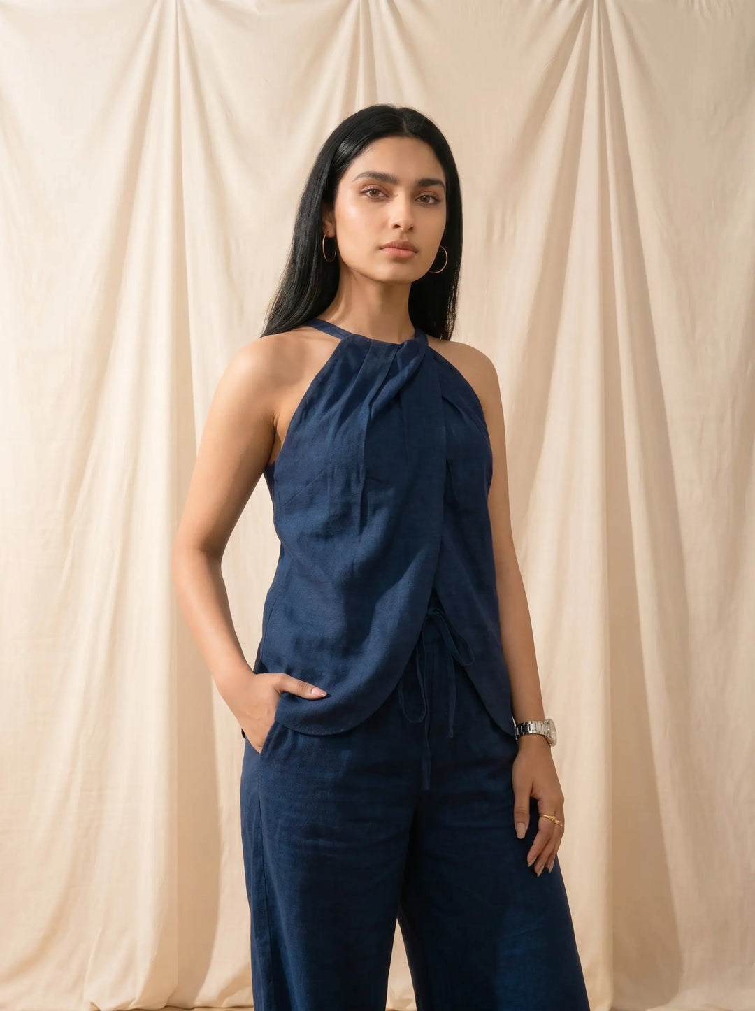 LINEN DENIM CORD SET