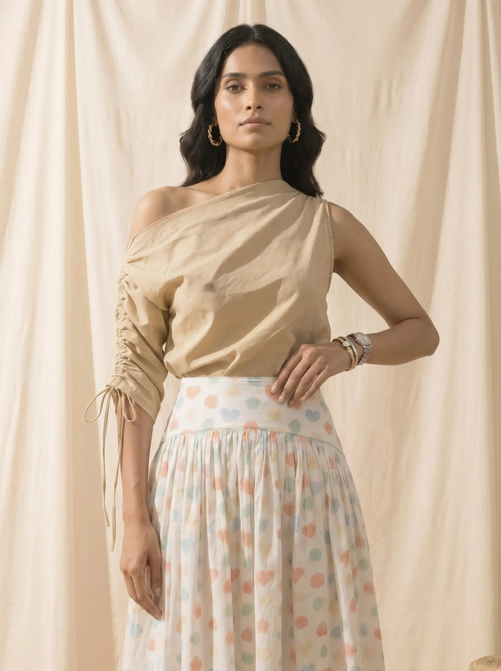Cream Off Shoulder Top