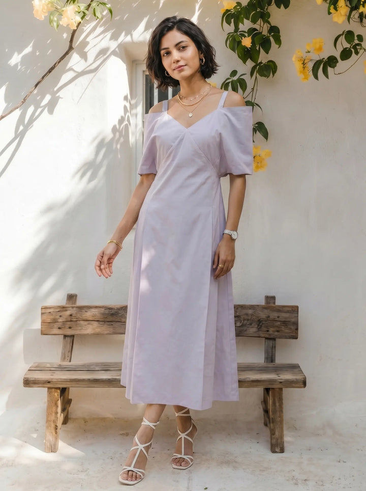 Lavender Off Shoulder Dress