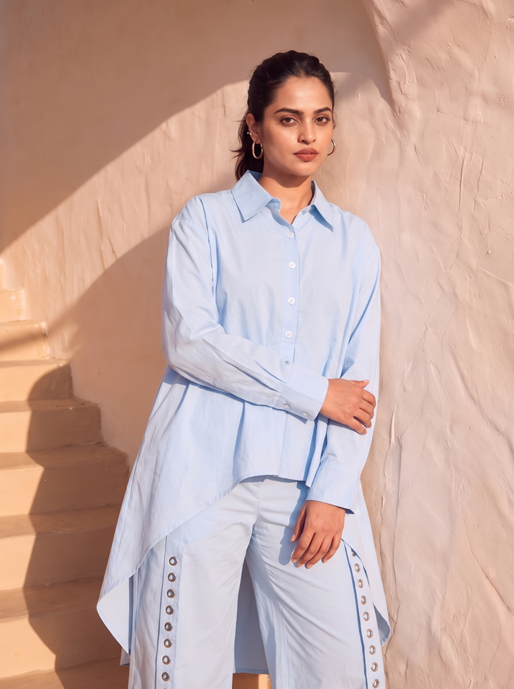 HIGH LOW SHIRT WITH PANTS