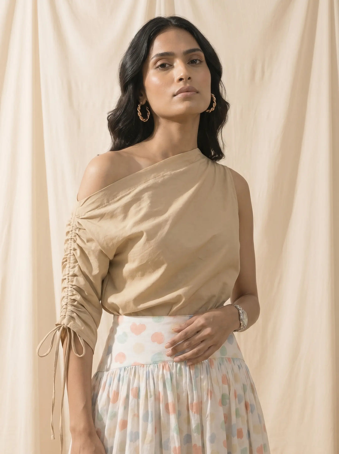 Cream Off Shoulder Top