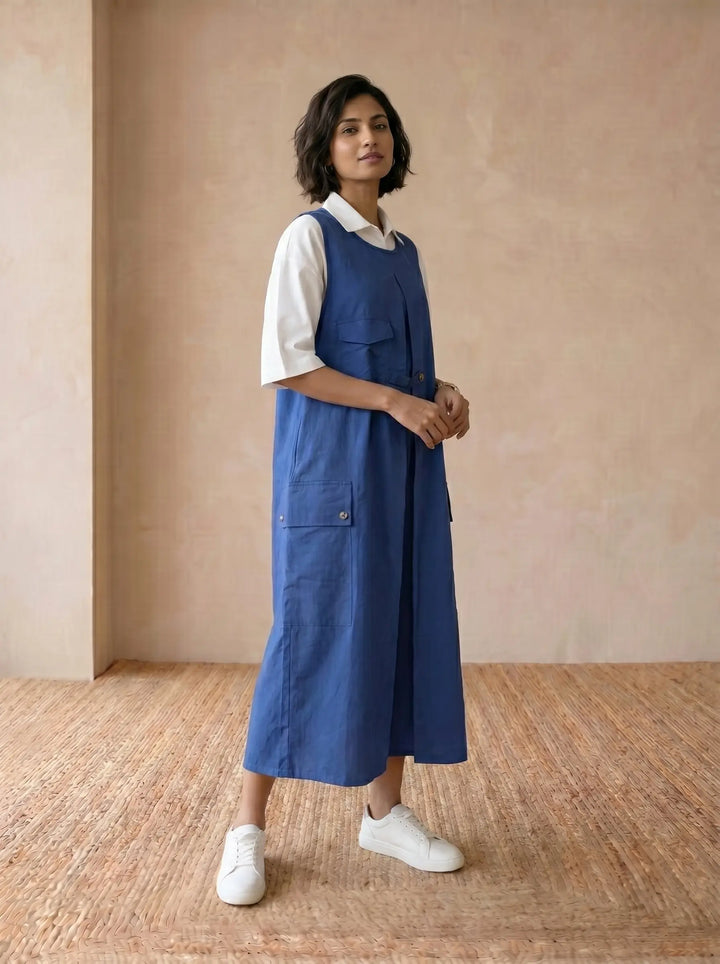 BLUE CARGO DRESS