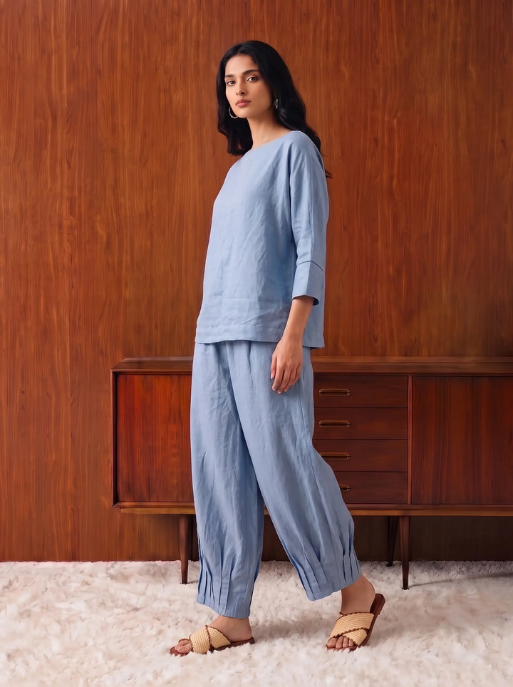 Blue Linen Cord Set