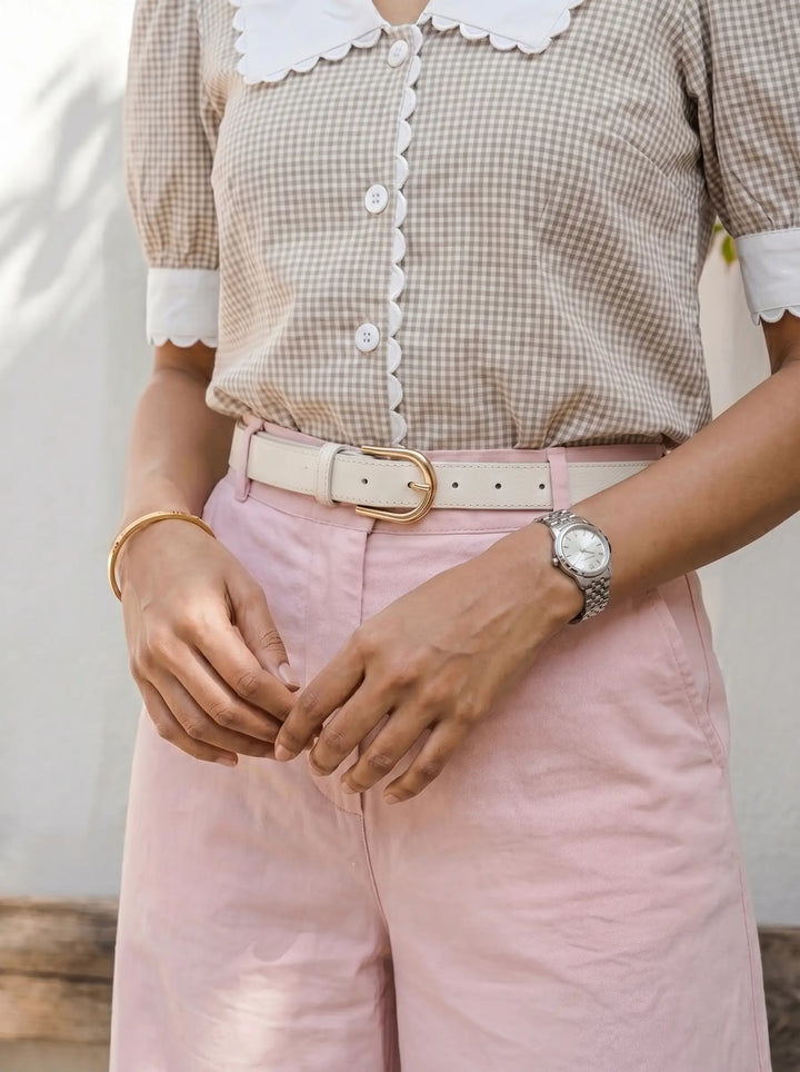 Beige check shirt