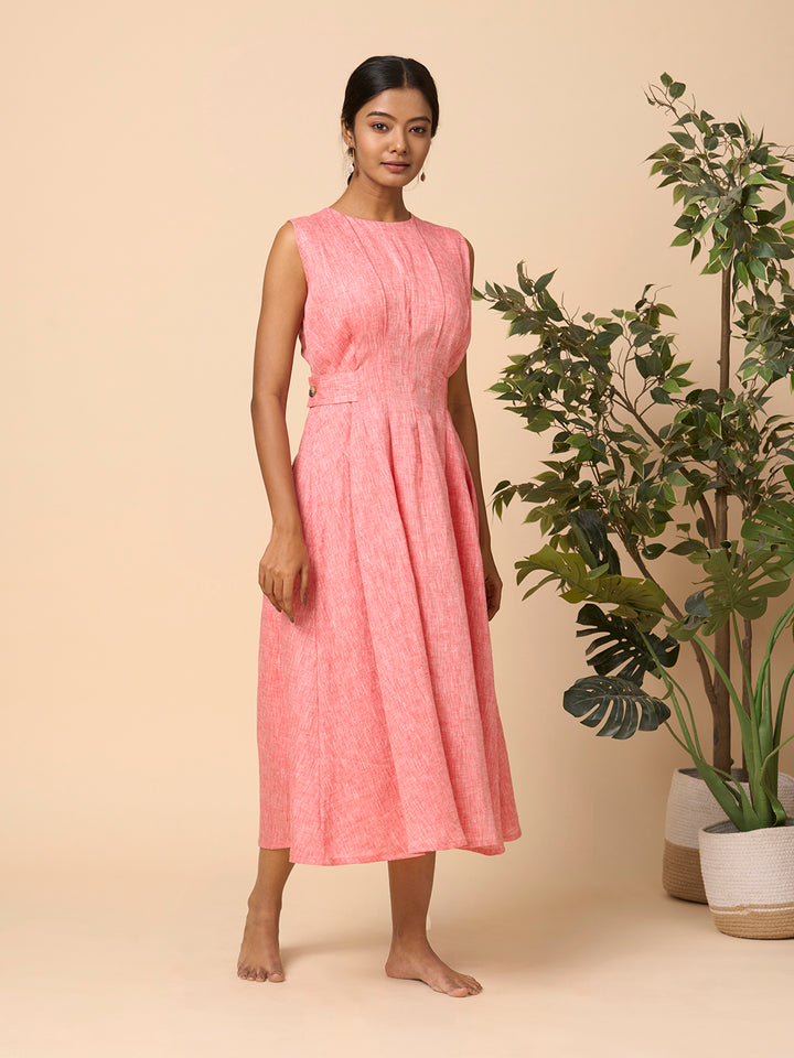 Linen Dress With Side Buttons