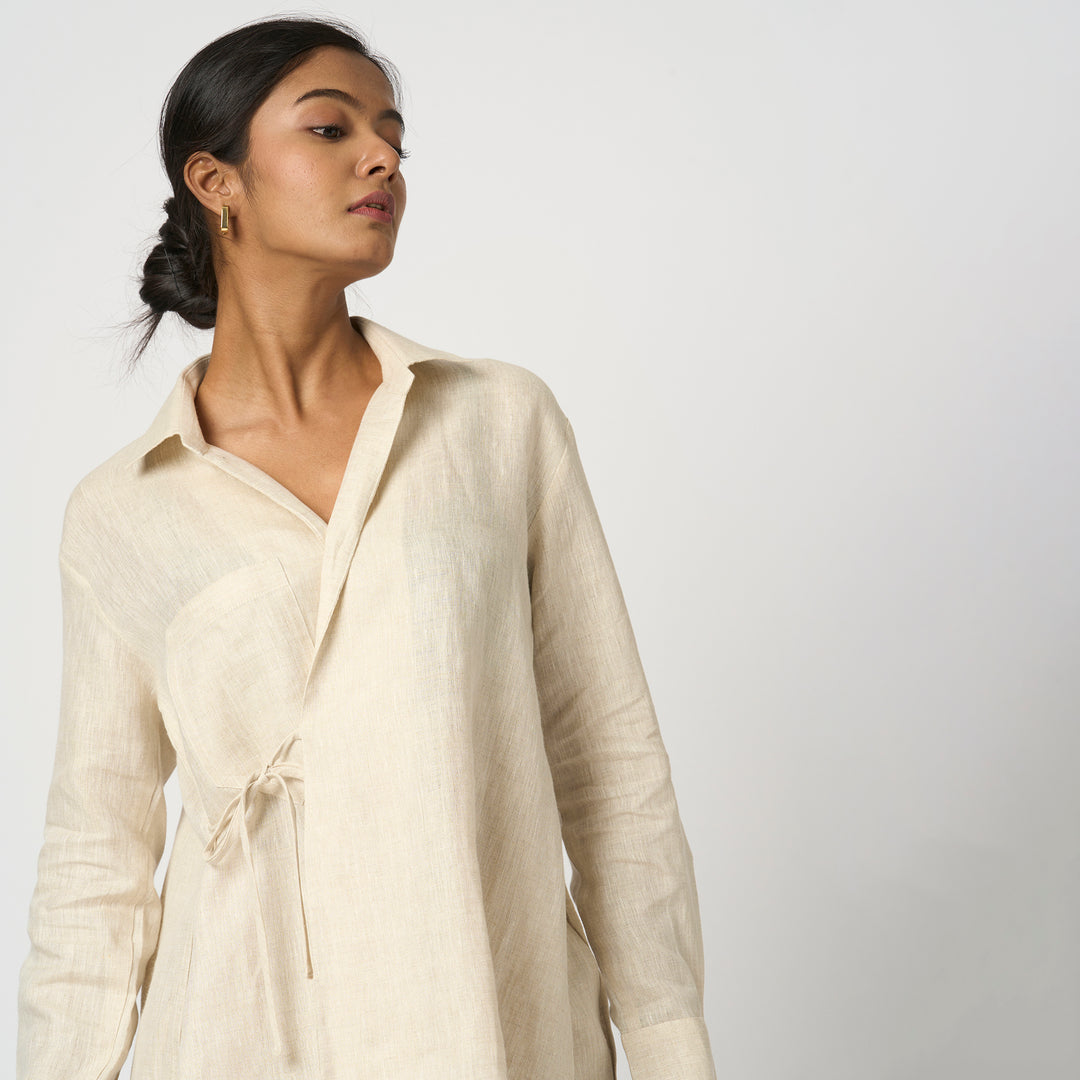Linen Cord Set With Tie-up Top