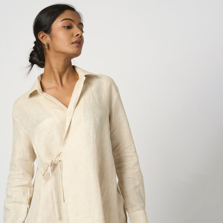 Linen Cord Set With Tie-up Top