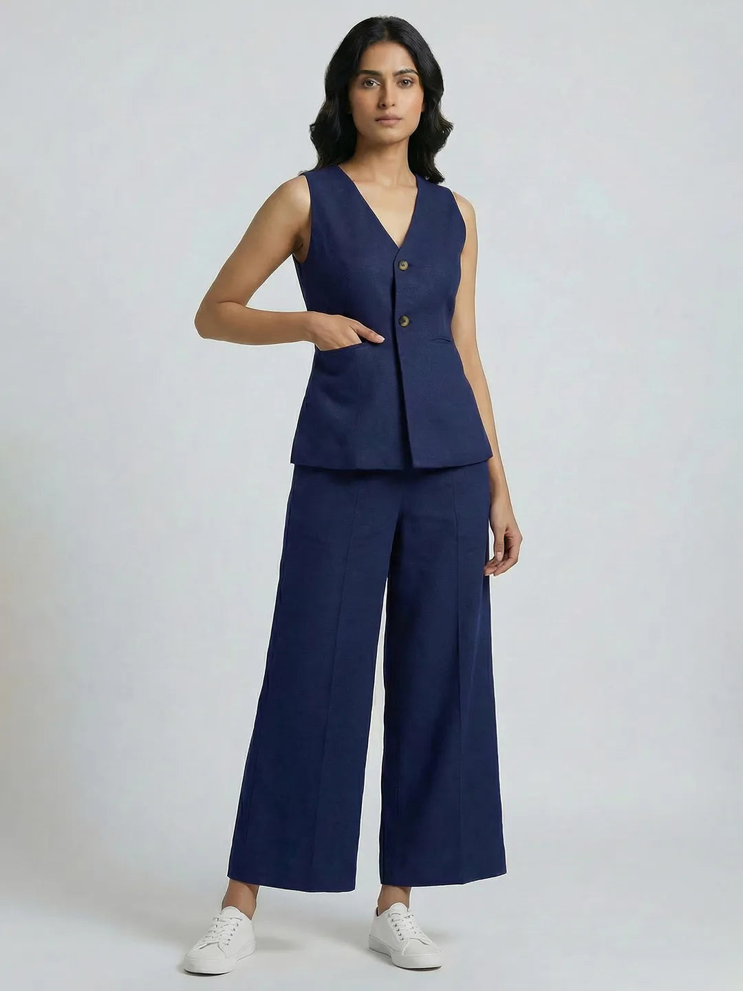 LINEN DENIM JACKET CORD SET