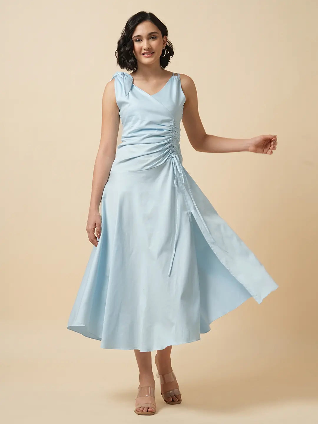 Light Blue Dress with Slit