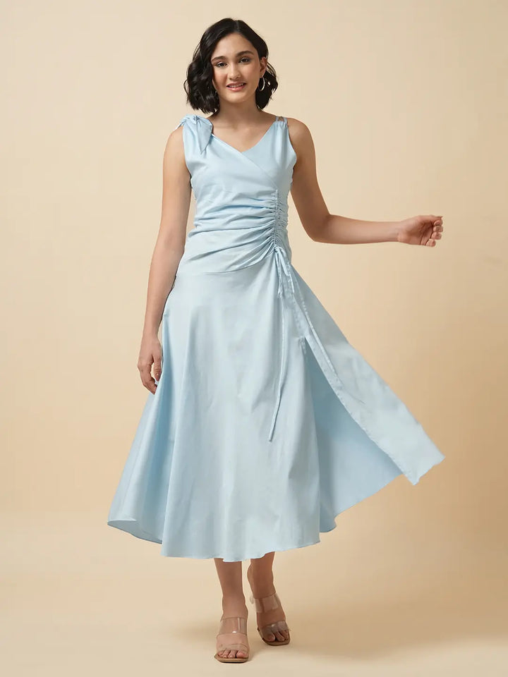 Light Blue Dress with Slit