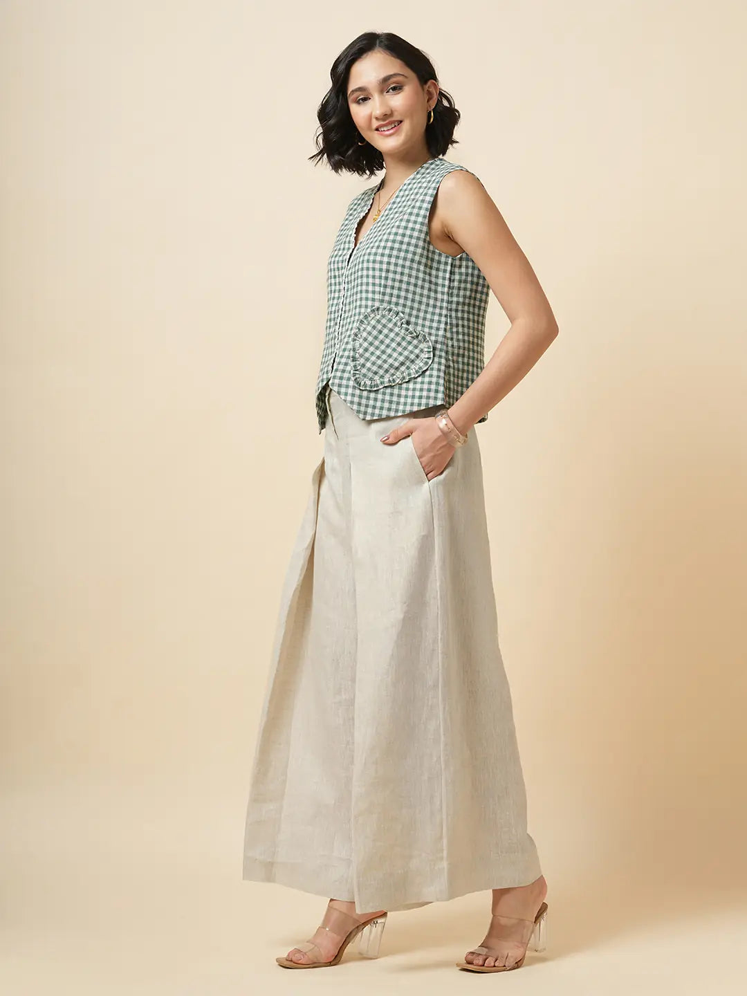 Green Check Top