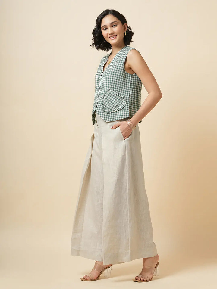 Green Check Top
